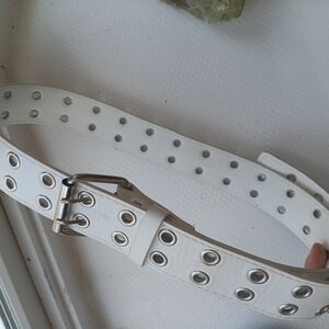 White Grommet Belt
